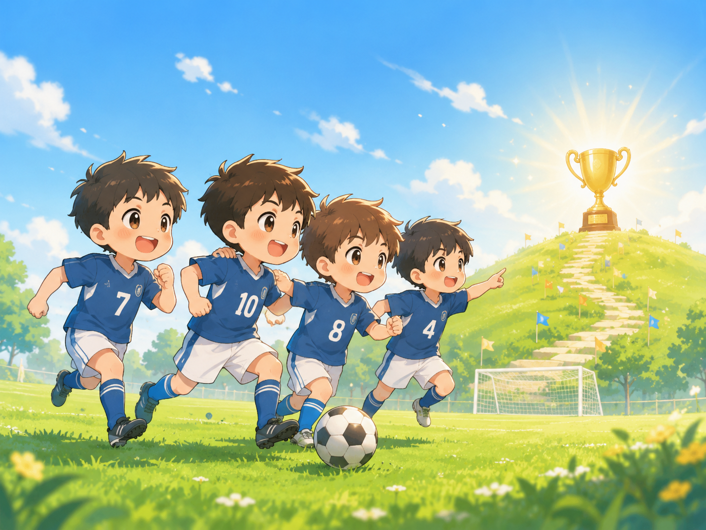 輝くトロフィーに向かって